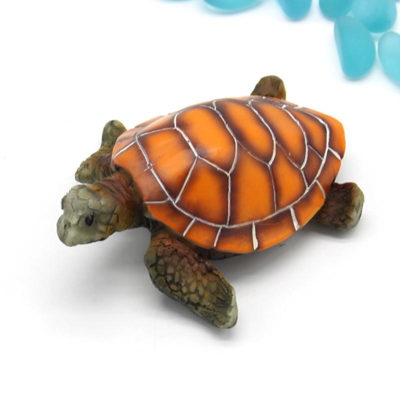 Realistische Schildkrötenfigur Harzschildkröte Aquarium Dekoration Fischbecken Ornament für Wasserlandschaftsgestaltung und Heimdekoration One Size braun