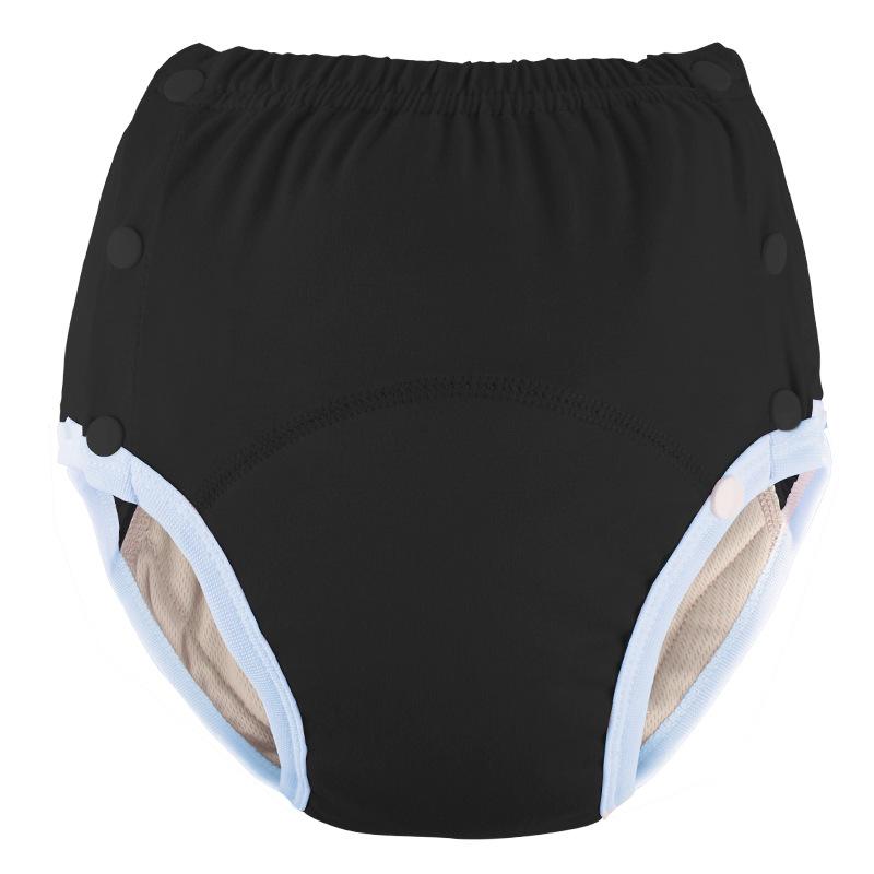 Waschbare Inkontinenz-Pull-Up-Windeln aus reiner Baumwolle für Erwachsene – auslaufsichere, wiederverwendbare Unterwäsche S (23-31 inches, 60-80 lbs) schwarz