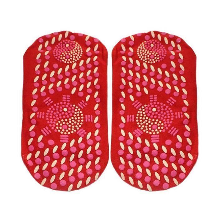 Heizdecke, Turmalin-Socken für Erwachsene, verschleißfest, Magnetfeldtherapie, selbstwärmend- Rot[A9907]
