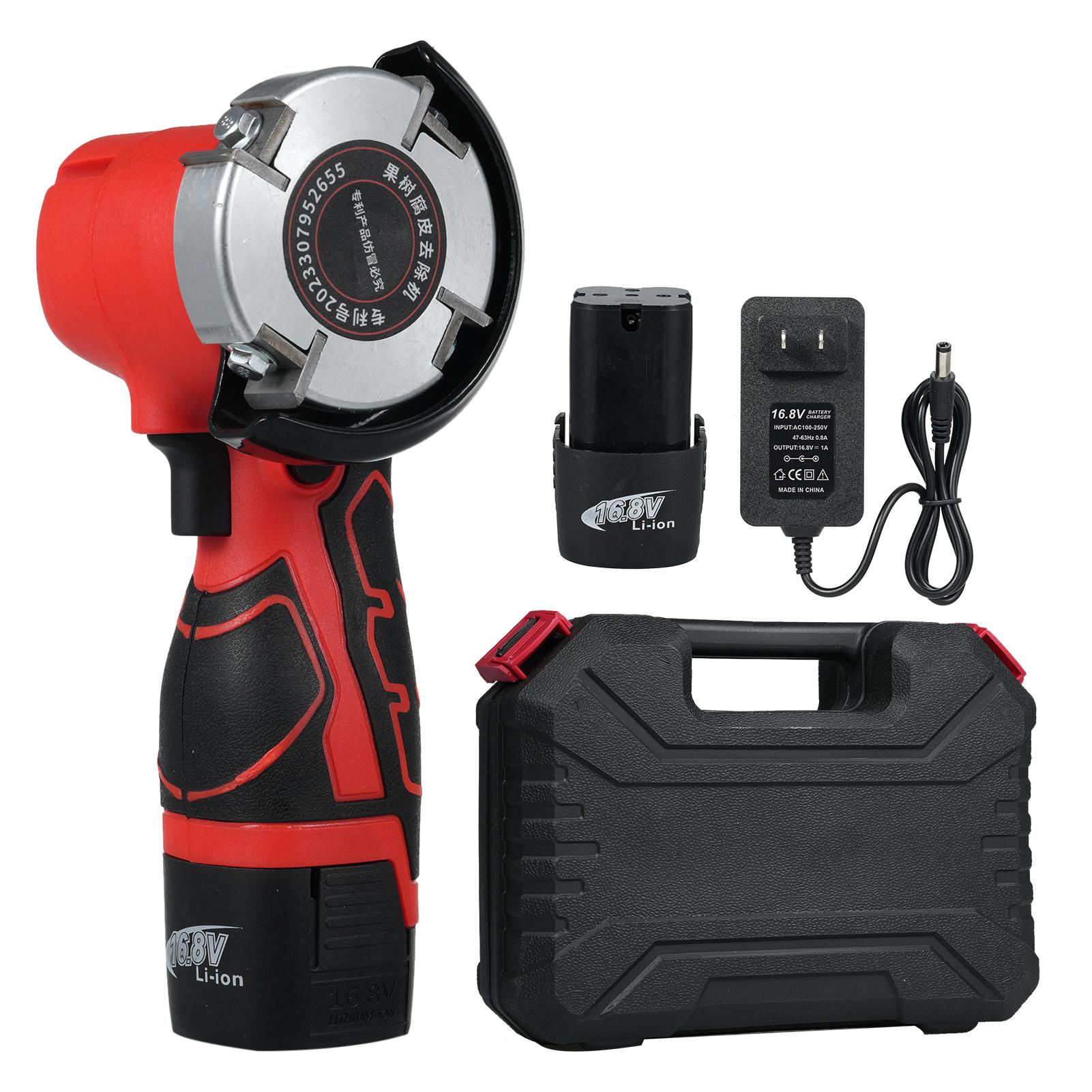 16,8 V Lithium-Hand Grinder Cordless Baum Rinde Entferner Obst Baum Rinde Entferner, Wiederaufladbare US Plug schwarz rot