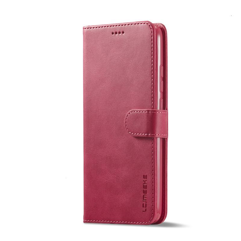 Hülle für Redmi 9C Hülle Leder Vintage Handyhüllen für Hoesje Redmi 9C Hülle Flip Magnetic Wallet Cover für Xiaomi Redmi 9C Hülle Redmi 9C rose rot
