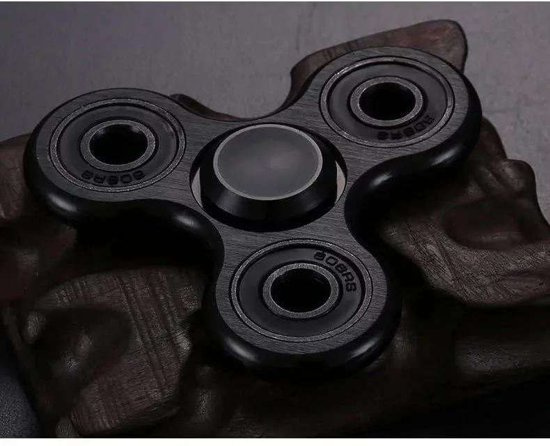 Neuer Aluminiumlegierung Fidget Spinner EDC Hand für Autismus ADHS Angst Stressabbau Fokus Metall Hand Spinner Fidget Spielzeug schwarz