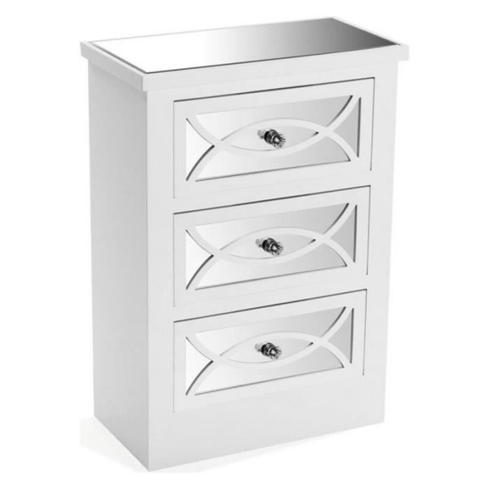 Kommode - VERSA - versa Schüssel - MDF & Fichte - Weiß - 25 x 48 x 68,5 cm weiß