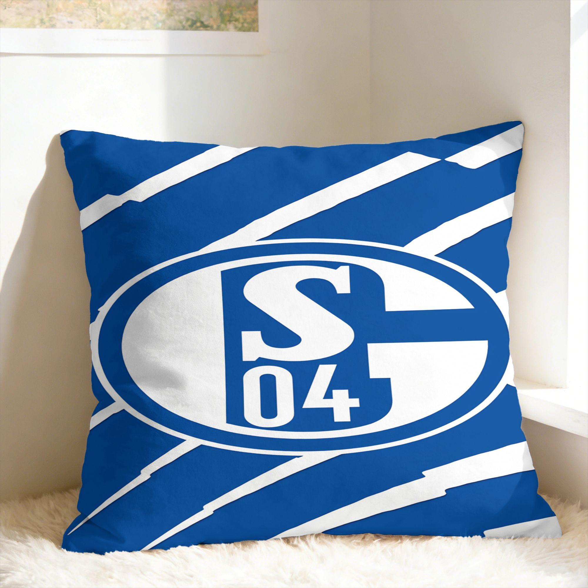 S-Schalke 04 Team Kissenbezug Druck Kissenhülle Modische Kissenbezüge für Büro Auto Heimdekoration Short plush 40*40(CM)-1Pcs