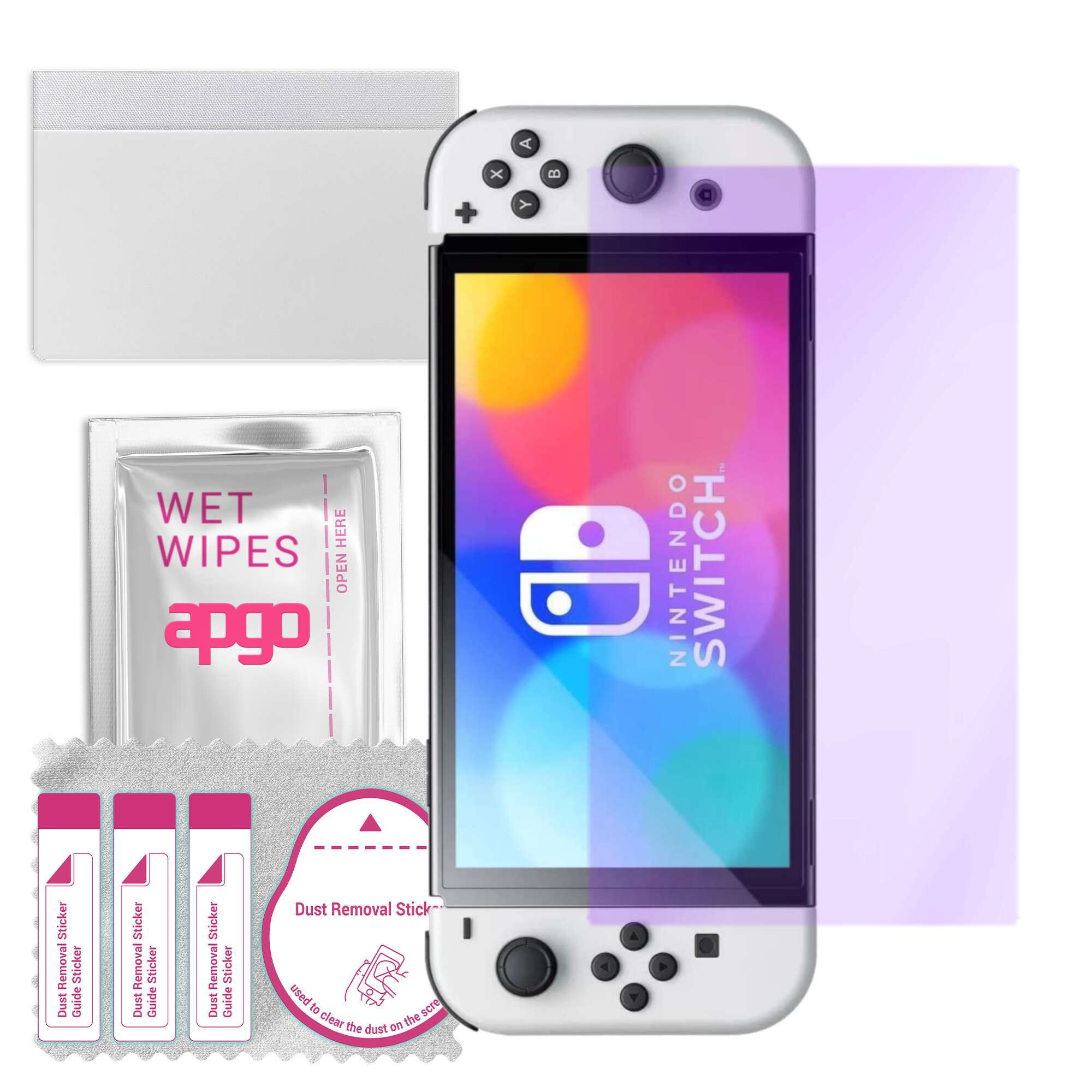 apgo Anti-Blau 9H Hybrid-Schutzglas kompatibel mit Nintendo Switch Oled, flexibles Nano-Glas, großartiger Ersatz für gehärtetes Glas, kratzfest