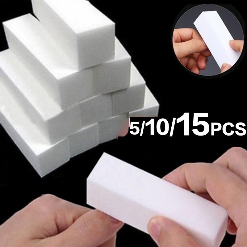 5/10/15PCS Puffer Polieren Sand Schleifen Dateien Block Nagel Polieren Maniküre Pflege Weiß Nail art Tipps 5pcs