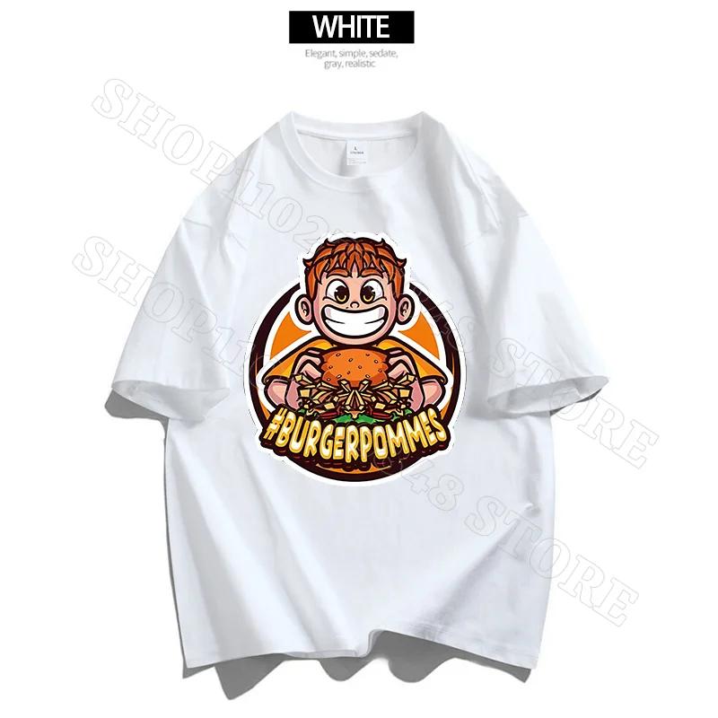 Burgerpommes Icrimax Kinderkleidung Jungen Mädchen T-Shirt Cartoon Anime Grafikdruck Kinderkleidung Coole Bequeme Oberteile Partygeschenk 160 white