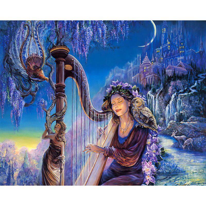 Full Drill 5D DIY Diamantmalerei Musikinstrumente und Mädchen Stickerei Kreuzstich 20X30CM