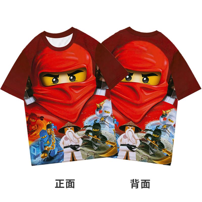 2025 MINISO Ninjago T-Shirt Cartoon Anime Druck Jungen und Mädchen T-Shirt im Sommer Neue Stil Street Trends Kinderkleidung Kurzarm 120 beige