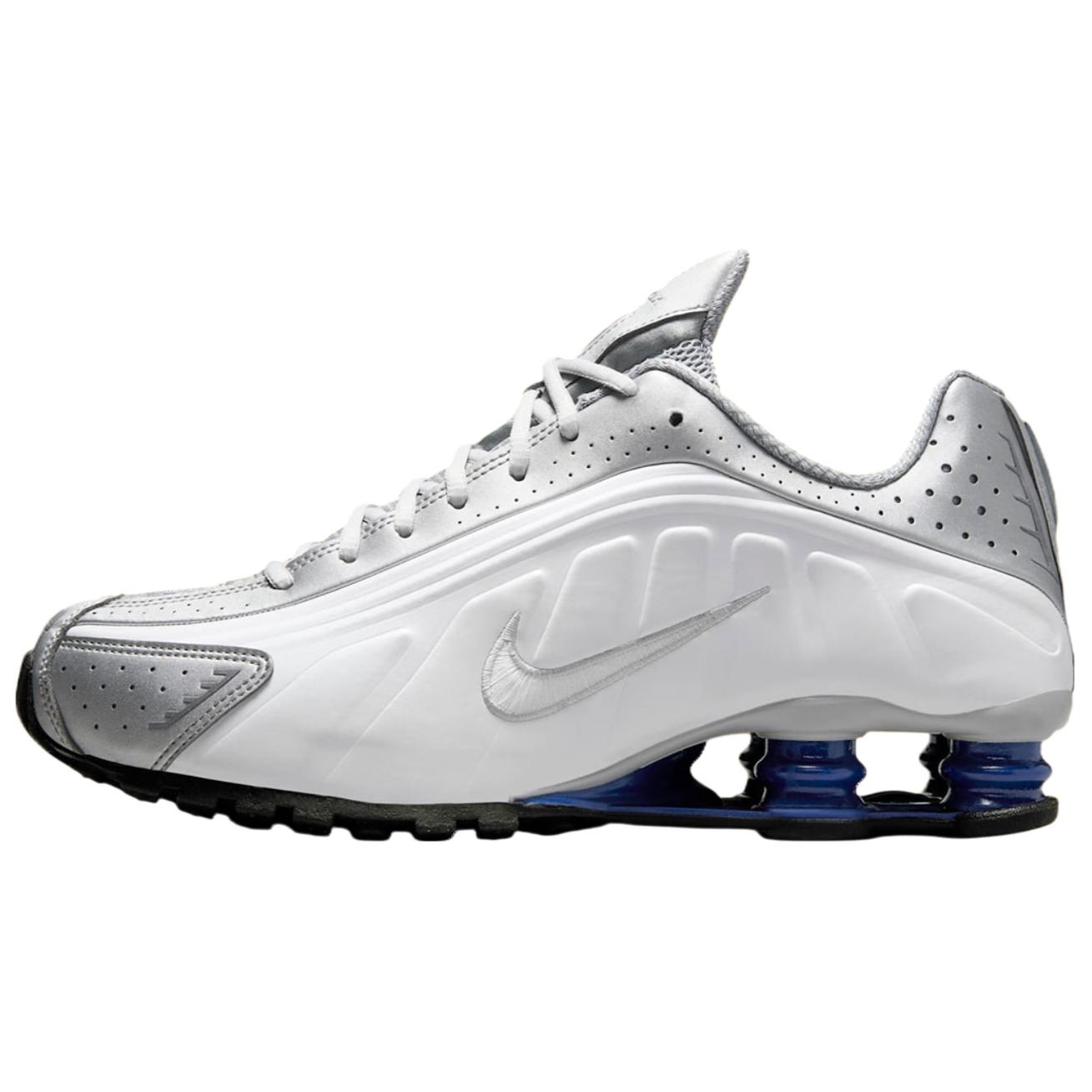 Nike Shox R4 Metallic Silver Deep Royal Blue Herren Sneaker Weiß HQ1988-102 40.5