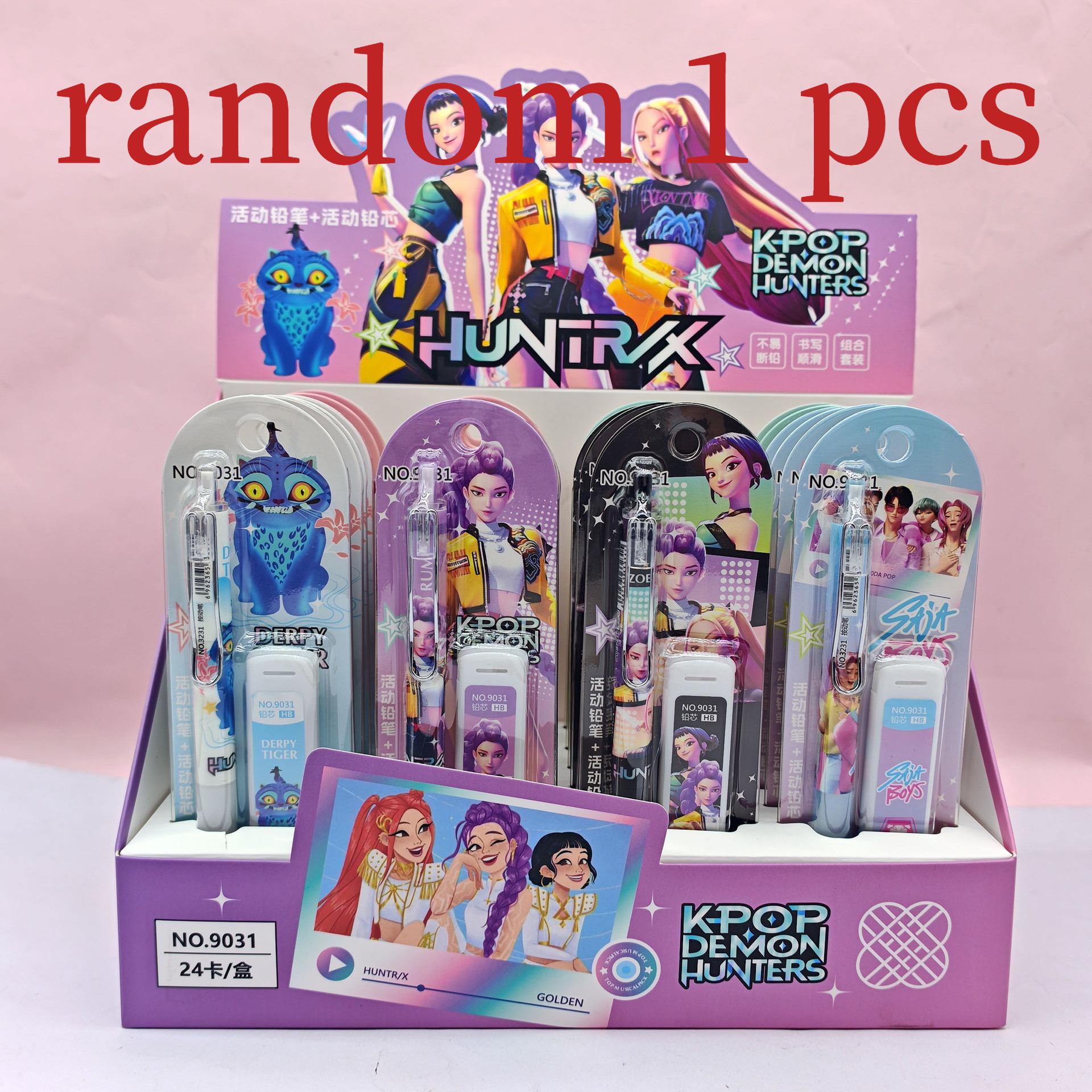 2026 Heißer Cartoon K- Pop Dämonenjäger Mädchen Mechanischer Bleistift Set Cartoon Lumi Klick-Bleistift Schulbüro Schreibwaren Set Geschenk gray