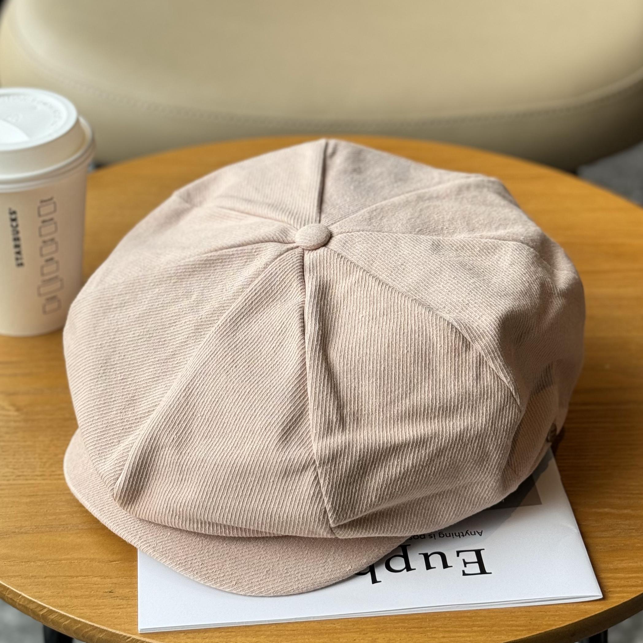 62cm Große Größe Mütze Schiebermütze Achteckige Mütze Baskenmütze Herren 8-Bahnen-Mütze Bäckermützen Retro Gatsby Mützen Freizeitkappe Apfel-Baskenmütze M 57-58cm rosa