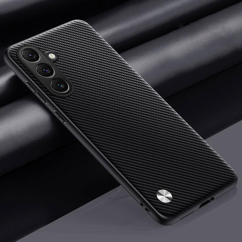 Luxuriöse PU-Lederhülle für Samsung Galaxy S24 FE, mattes TPU, weiches Silikon, stoßfeste Schutzhülle für Samsung Galaxy S24 Ultra S23 Plus S22 S21 S20 Samsung S21 FE matte schwarze