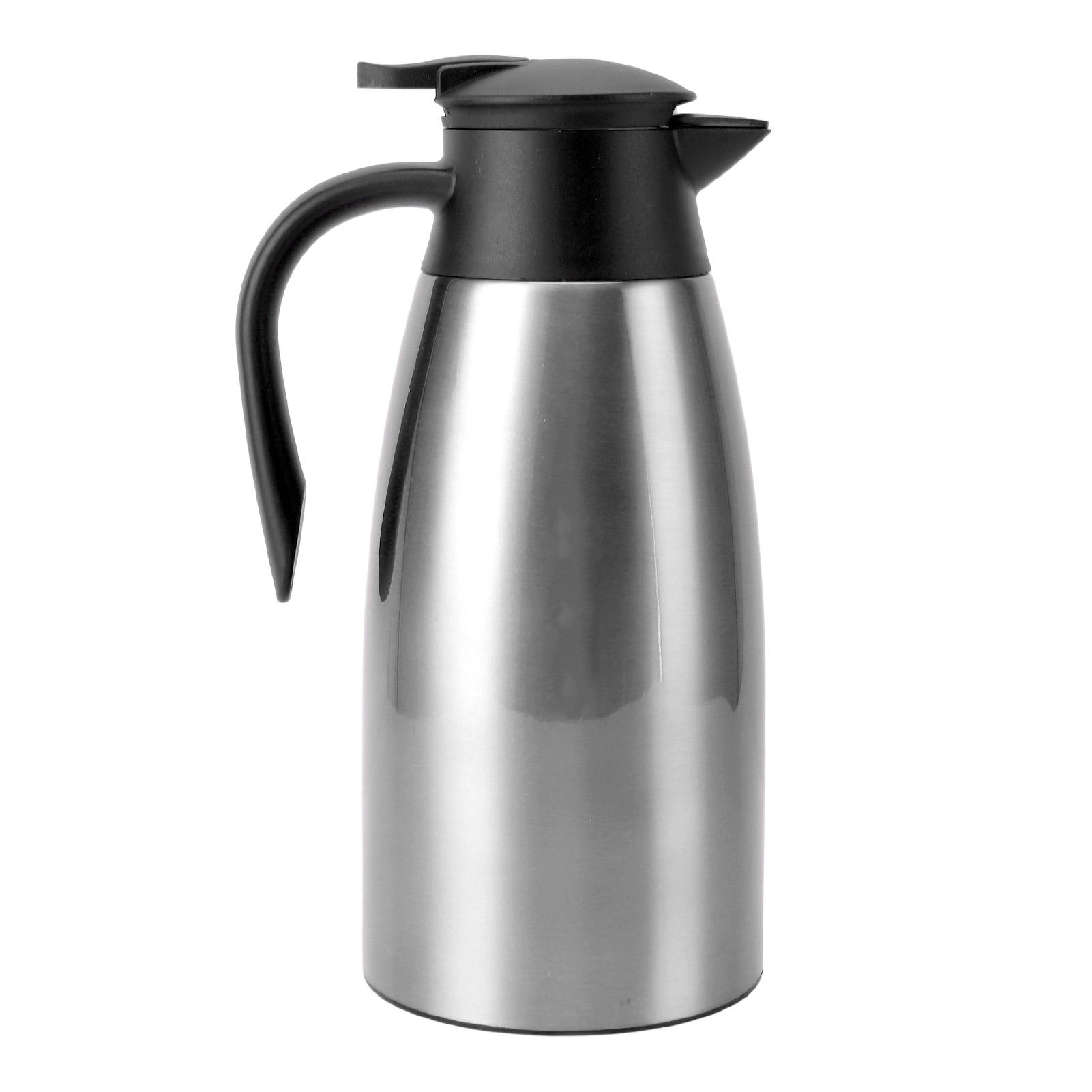 Isolierter Wasserkocher 2L 304 Edelstahl Doppelwandig Vakuum Thermischer Kaffeespender Wasserkocher Brushed Silver