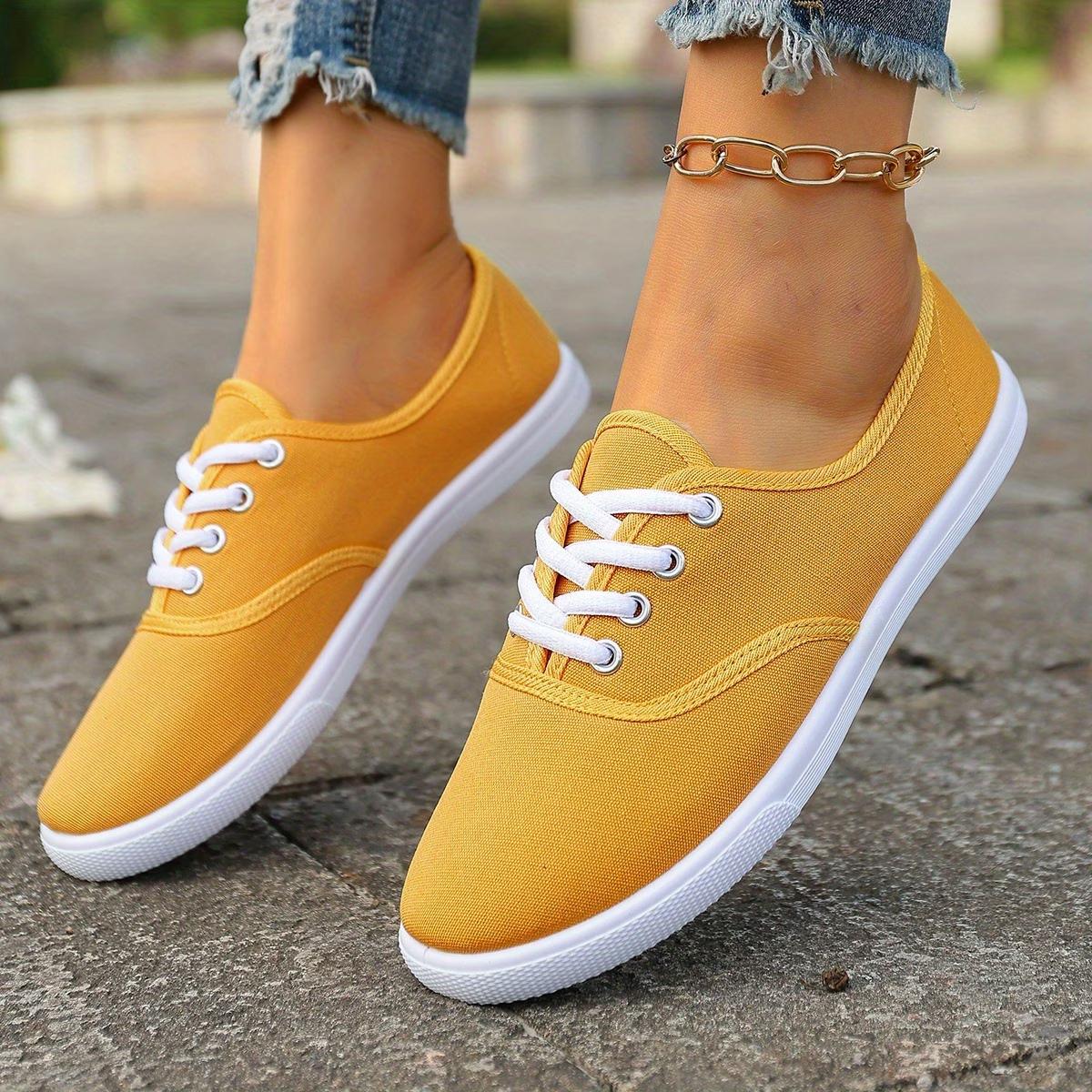 Sportschuhe für Damen, Niedrige Schuhe für Herren, Sportschuhe für Damen, Modische Sportschuhe für Damen, Lässige Tennisschuhe, Damenschuhe 40 gelb