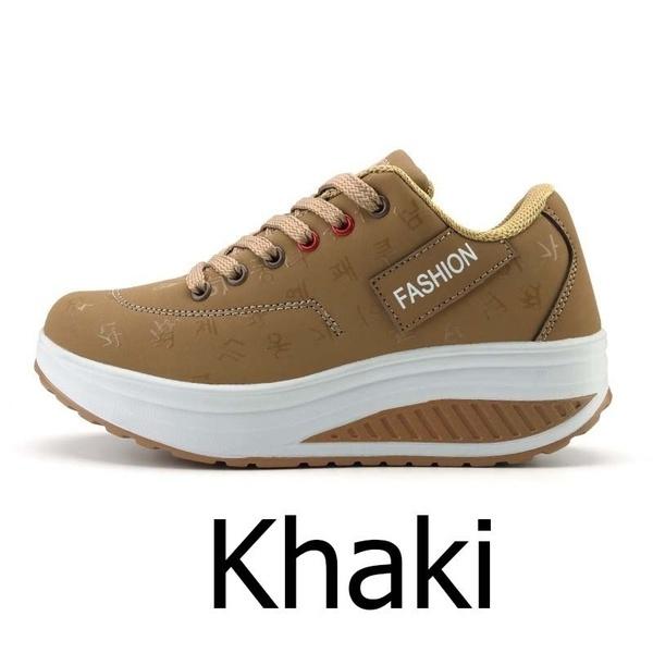 Frauen Mode Sport Atmungsaktive Shake Schuhe Frauen Fitness Schuhe Frauen Casual Plattform Turnschuhe 39 khaki
