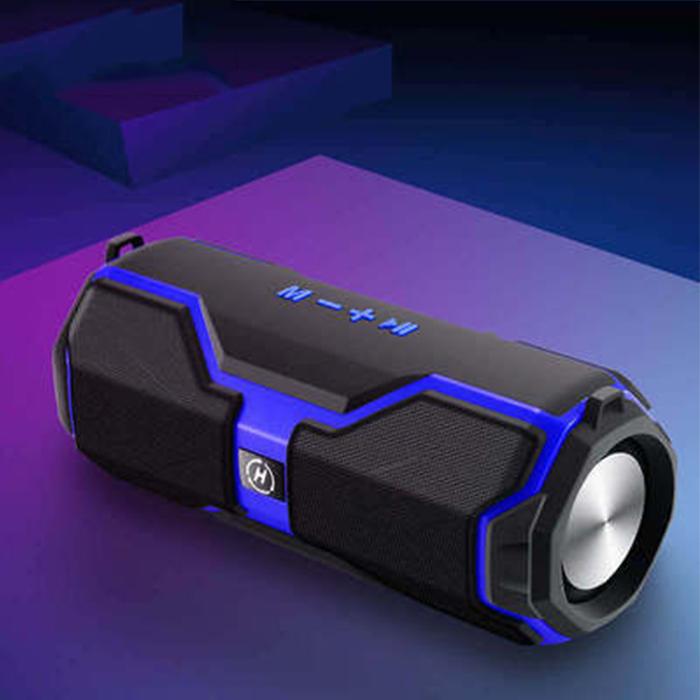 Tragbarer kabelloser Bluetooth 4.2-Lautsprecher mit Metallhaken, IPX7 wasserdichter mobiler Power-Subwoofer-Subwoofer, mit H29-Funktion blau