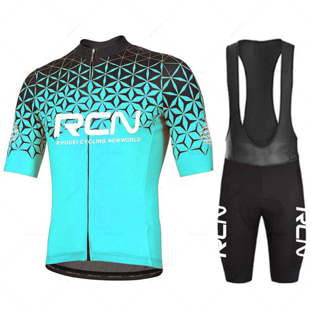 Neue 2024 Pro Rcn Fahrrad Team Kurzarm Maillot Ciclismo herren Radtrikot-Kits Sommer Atmungsaktive Fahrradbekleidung Sets XS blue