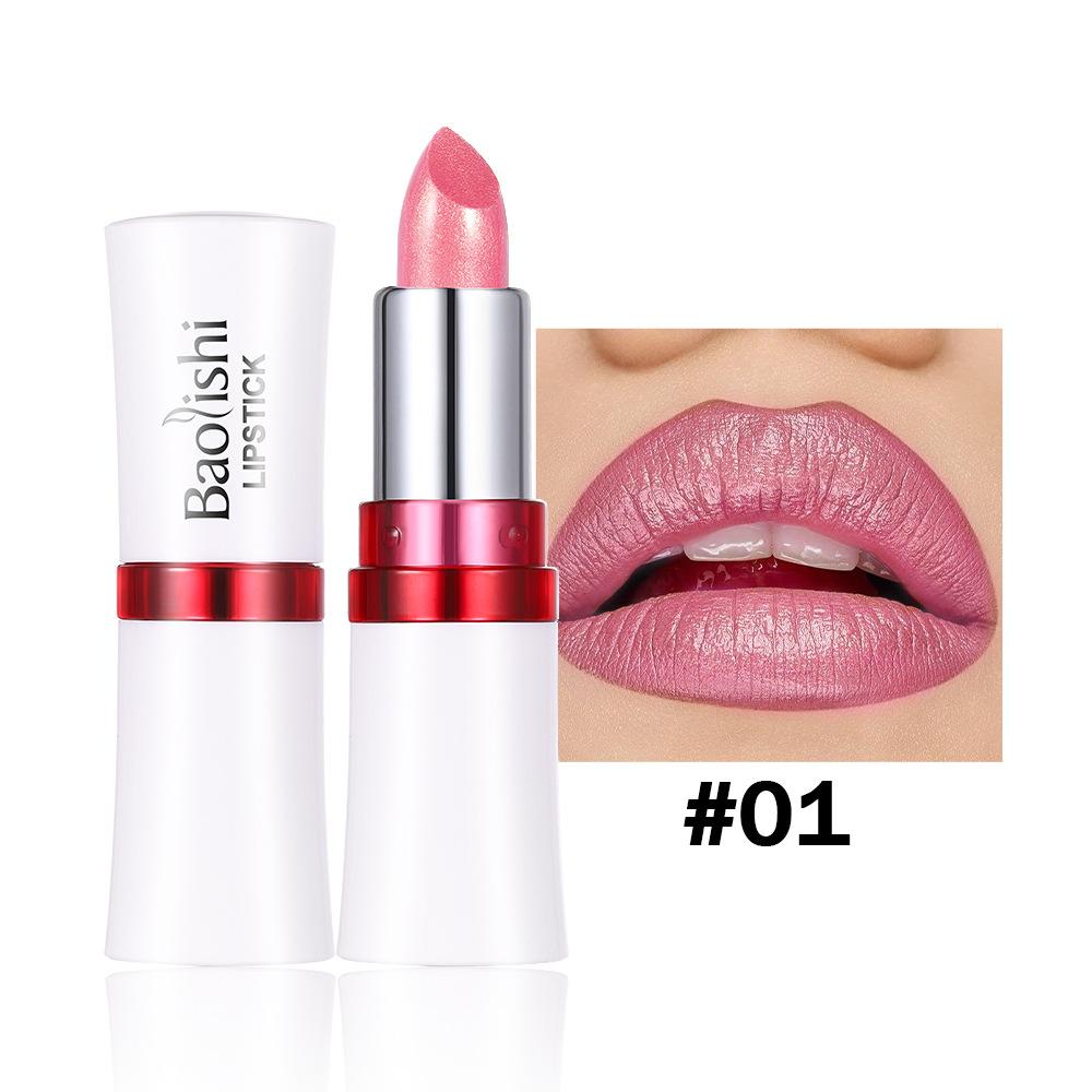 Schimmernder Lippenstift, Perlen-Lipgloss, funkelnder Glitzer und Glanz – lang anhaltender und feuchtigkeitsspendender Lippenstift, hochpigmentierter Lippenstift, Geschenk für Frauen 01