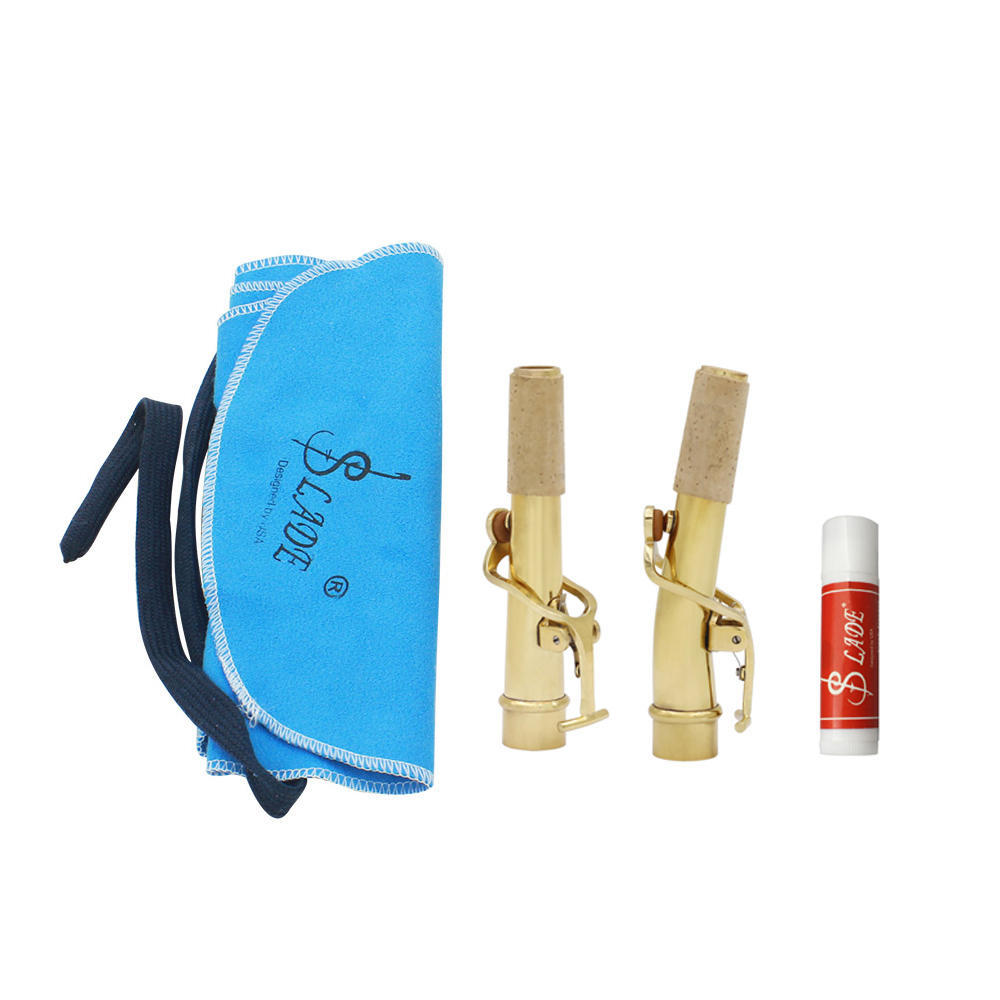 Tenor Sopran B-Flach Saxophon Sax Gebogener & Gerader Hals Kit Messing 16,8mm