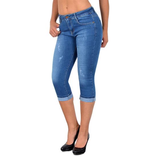 (M-3XL) Damen-Jeans, schmal, hohe Taille, Übergröße, verkürzte Denim-Caprihose für den Alltag XL hellblaue