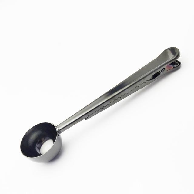 2in1 Edelstahl-Kaffeelöffel-Dichtungsclip, silbernes Küchenzubehör, Espresso-Empfänger, Schüssel, Dekoration, Kaffeemaschine schwarz