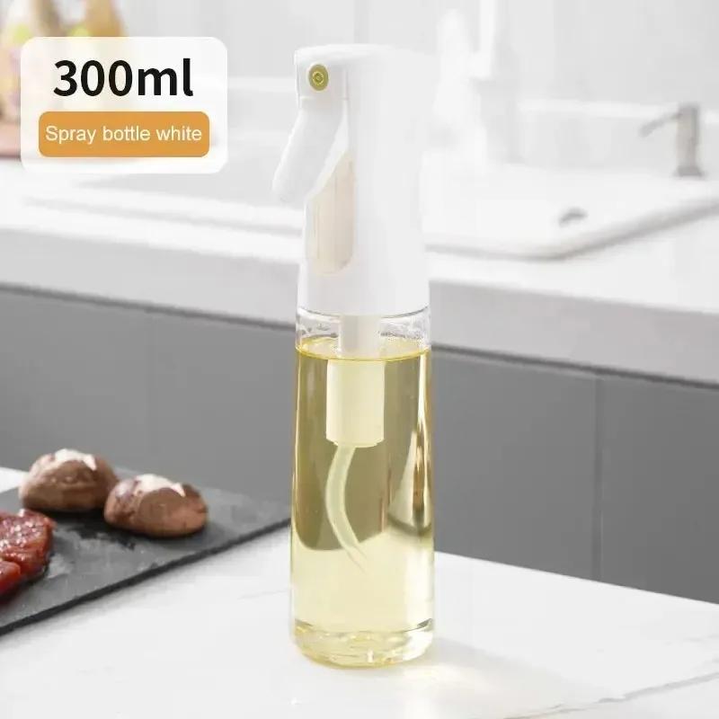 1 Stück 200/300/500 ML Ölsprühtopf Küche Haushalt Speiseöl-Sprühflasche Zerstäubter Nebelöltank Luftfritteuse-Sprühflasche White 300ML