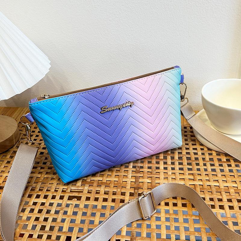 Regenbogenfarbene Umhängetasche Neue High-End-Handytasche Damen Koreanische Version Damen Crossbody Kleine Umhängetasche blue