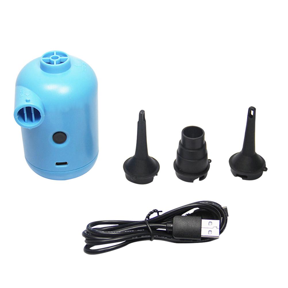 Tragbare elektrische Luftpumpe DC5V USB-Anschluss Paddel Schlauchboot Bett Sofa Schwimminsel Aufblasbare Pumpe mit 3 Düsen schwarz