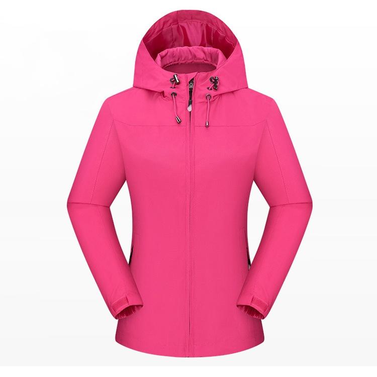 Outdoor Winddicht und Wasserdicht Vier Jahreszeiten Bergsteigeranzug Jacke Damen Dünne Frühling und Herbst Einlagige Jacke Jacke M rose rot