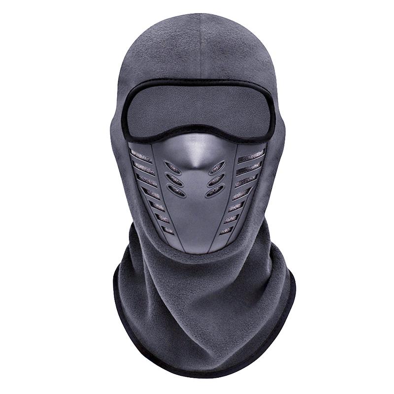 Motorrad-Maske, Fleece, Thermo-Gesichtsmaske, hält warm, Reiten, Sturmhaube, Biker, Winter graue