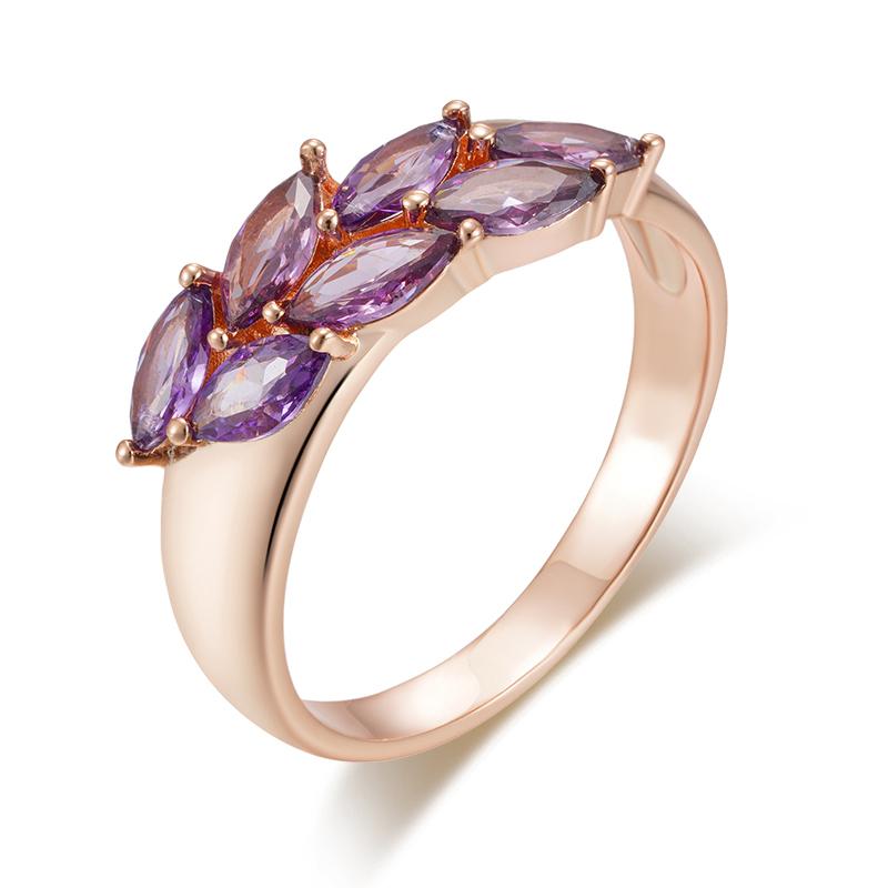 Kinel Lila Zirocn Ring Für Frauen Traubenform Luxus Party Schmuck Vintage Ring Rose Gold Farbe Urlaub Geschenk 7