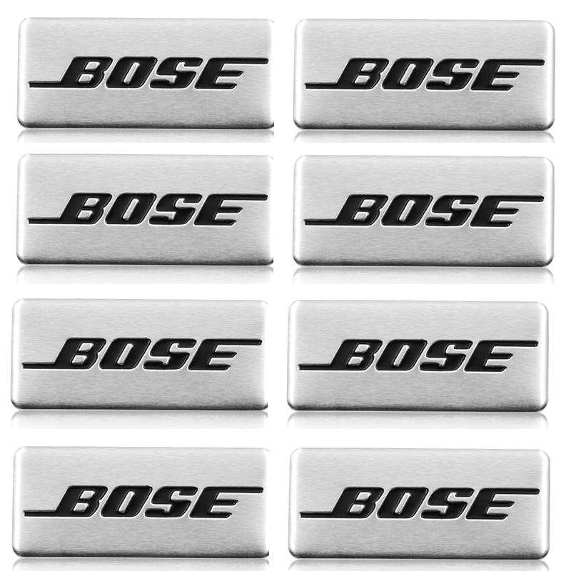 3D Metall BOSE Audio Plakette Stereoskopische Textur Auto Lautsprecher Aufkleber Auto Tür Audio Lautsprecher Emblem Dekor Zubehör 8Pcs-big-sticker
