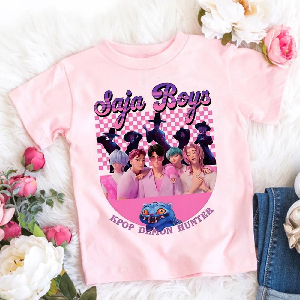 Film Baumwolle Baby Mädchen T-Shirt Kinderbekleidung KPop Dämonenjäger Fans Geschenke Kinderkleidung Mode Lässige Oberteile 150cm