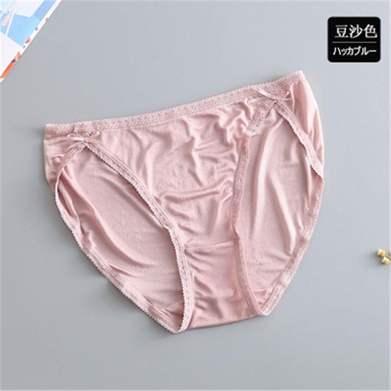 Mulberry Seide Unterwäsche Weibliche Niedrige Taille Sexy Spurlose Spitze Weibliche Seide Unterwäsche Hüfte Heben Slips Atmungsaktiv XL rosa