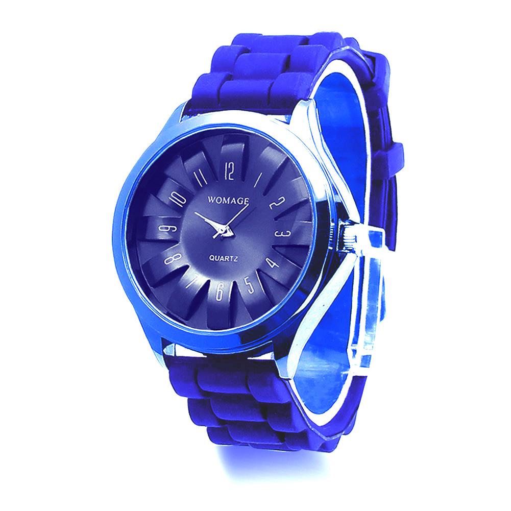 Casual Silikon Uhr Jelly Band Blumen Zifferblatt Sport Stil Uhr Frauen Quarzuhr dunkelblaue