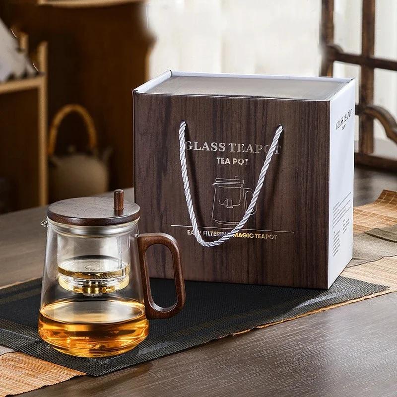 Glas Tee-Set Blumen Teekannen mit Teesieb Transparente Glas Hitzebeständige Teekanne Büro Zuhause Teezubereiter Glas Teekanne