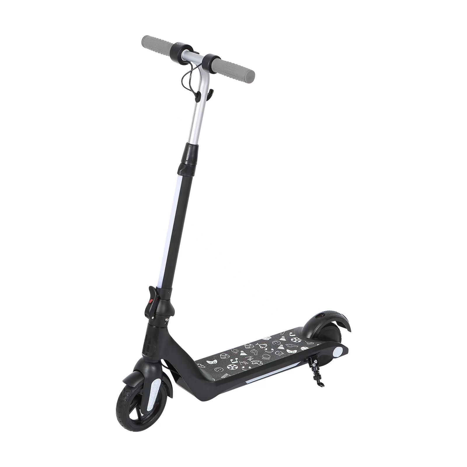 AVDL F601 Elektrischer Kinderroller, Leichtes faltbares Design mit LED-Anzeige schwarz