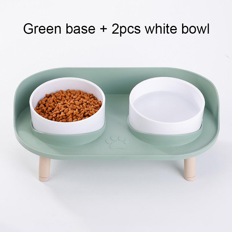 Rutschfester Futternapf für Haustiere mit Nackenschutz – Doppelnapf für Katzen und Hunde – perfekt für Wasser und Futter, verschiedene Farben B001L gray