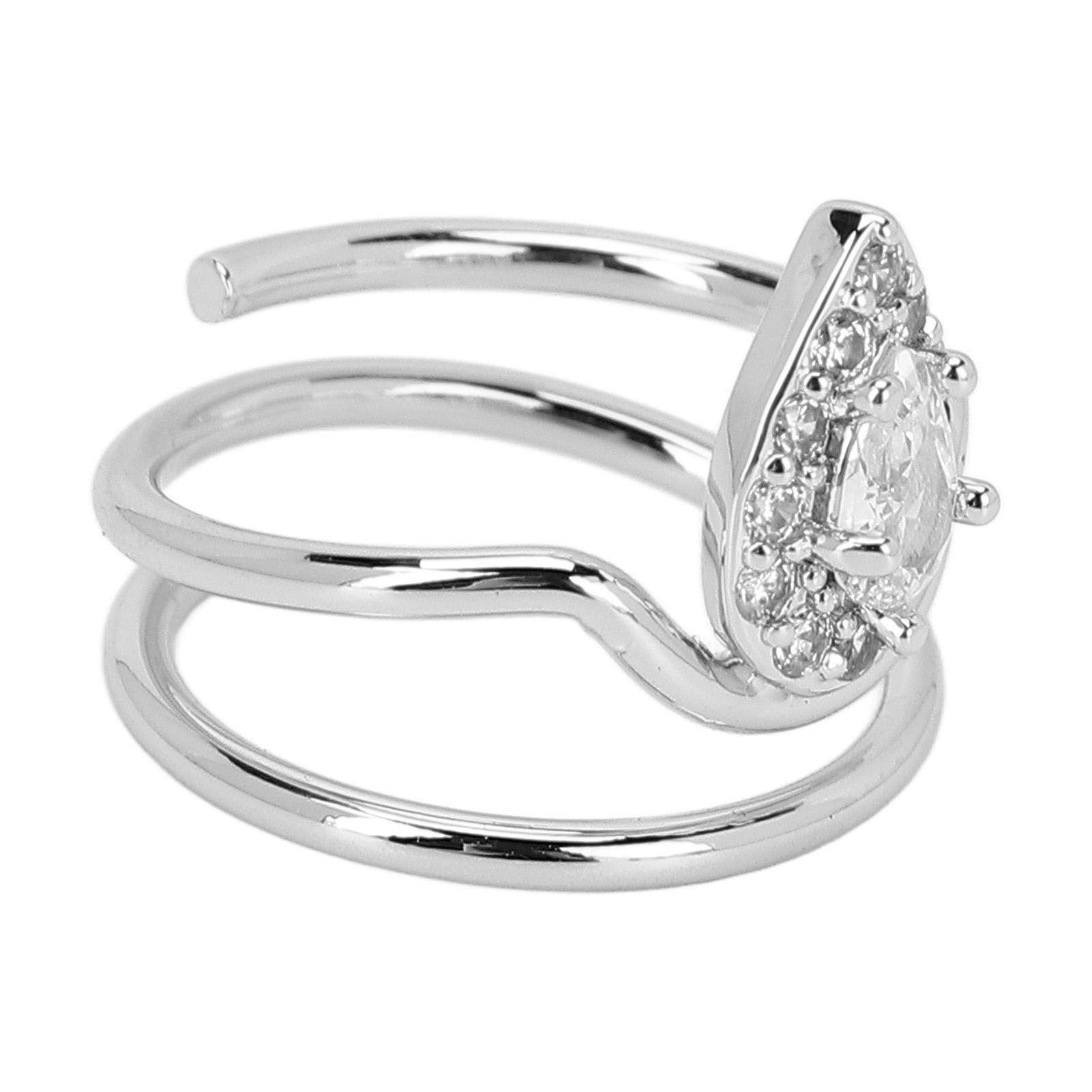 Strass Nagelring Gesund Sicher Schöne Fingernägel Ring für Frauen und Mädchen3054 Platin