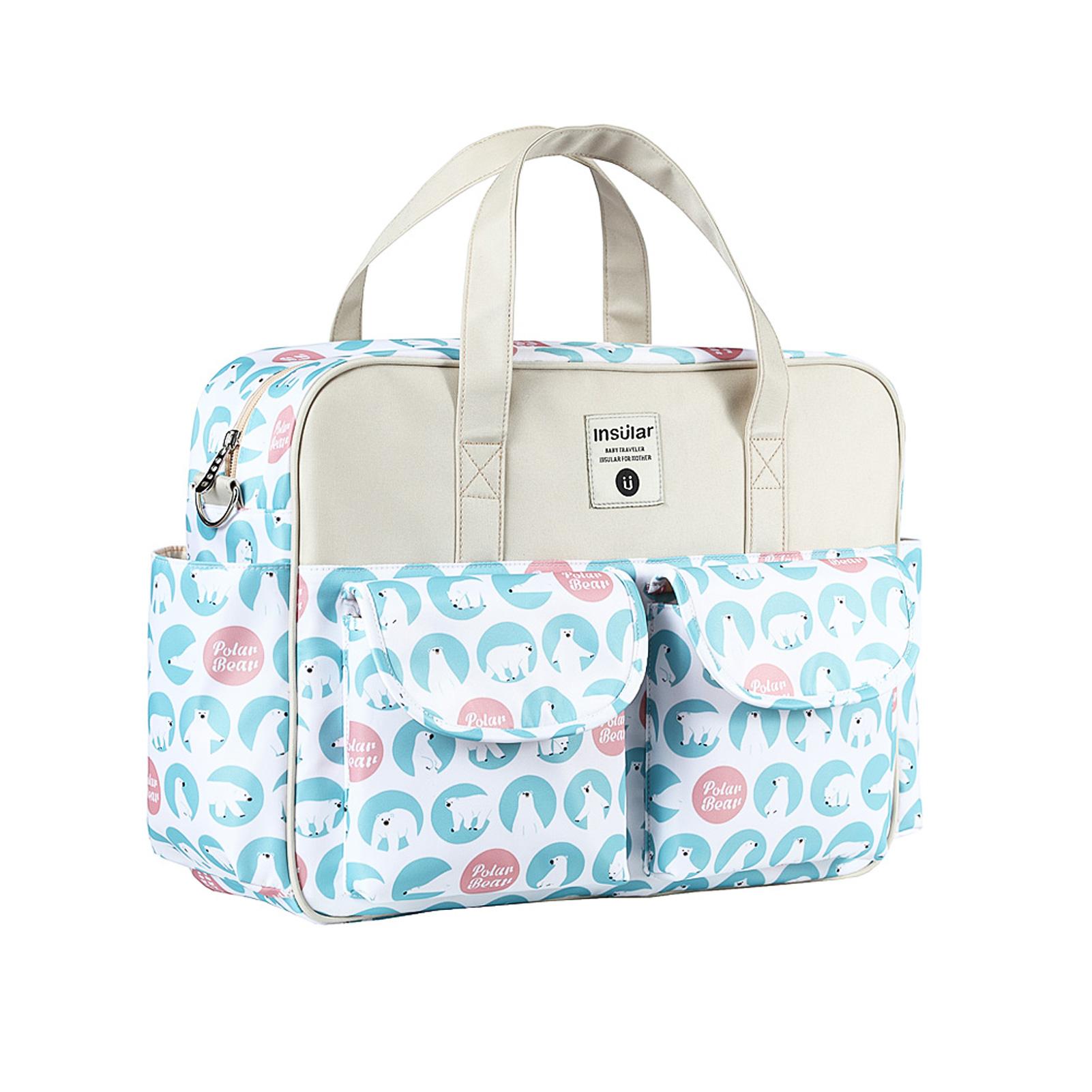 Insular Tragbare Wickeltasche, Handtasche, Mumientasche, Reisetasche für Neugeborene, Säuglingsbedarf, Nahrungsergänzungsmittel Polar Bear