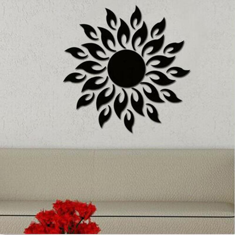 3D Spiegel Sonne Kunst abnehmbare Wandaufkleber Wandbild Aufkleber Home Room Decor one size