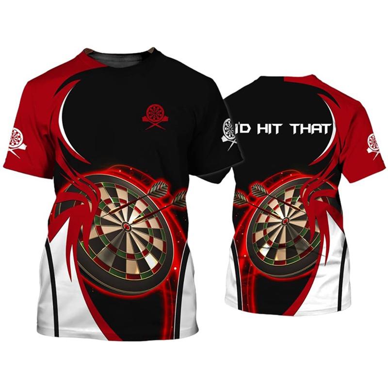 Cooles Design Dart League T-Shirt für Männer Sport T-Shirt 3D Darts Geschenk Bedruckte T-Shirts Damenbekleidung Lustige Kinder Jungen Y2k Tops 2XL