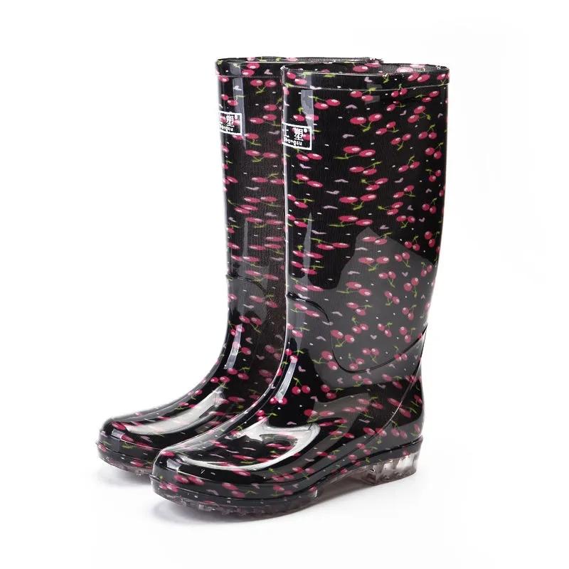 Regenschuhe Damen Hohe Stiefel Erwachsene Mittelgroße Stiefel Rutschfeste Lange Stiefel Hohe Stiefel Überschuhe Gummiüberschuhe Frühling und Sommer Home 40 rosa