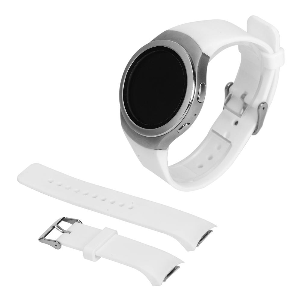 Für Samsung Gear S2 Sportarmband/Samsung Galaxy Watch Armband R720 R730 Smartwatch-Armband Silikon-Handgelenksarmband Correa Uhrenarmband weiß