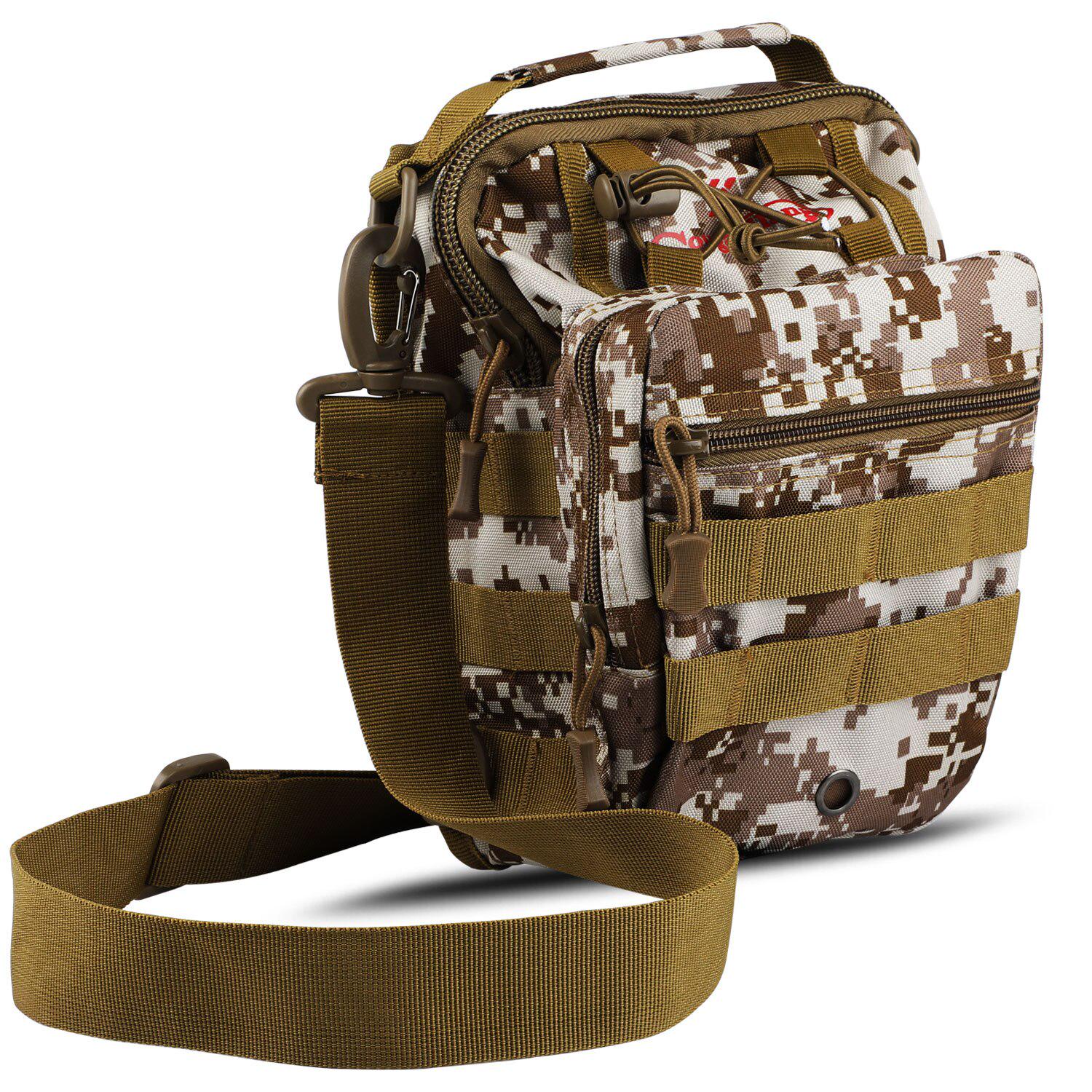 Angeln Tasche Große Kapazität Nylon Tasche Zwei Schichten Angelgerät Angelrute Köder Tasche Multi-nutzung Camouflage Tasche Einzelne Schulter tasche 14cm gelb