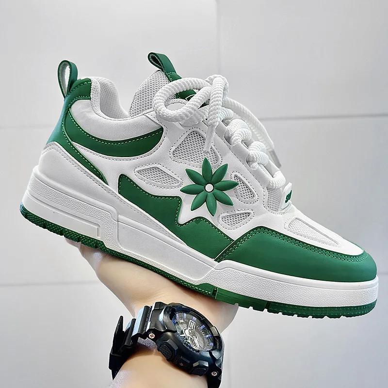 Mode Top Herren Freizeitschuhe Mode Luxus Designer Schwarz Outdoor Sport Skateboard Schuhe Männlich Weiß Trainer Plateau-Turnschuhe 39 grün