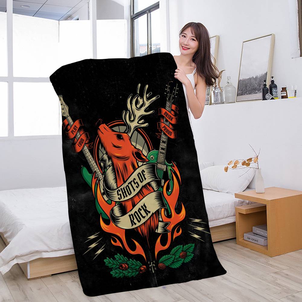 Klassisches Jagermeister Blechschild Bar Pub Mikrofaserdecke Schnell trocknende Strandtücher Übergroße Super saugfähige Pooltuchdecke W63*H120(CM)