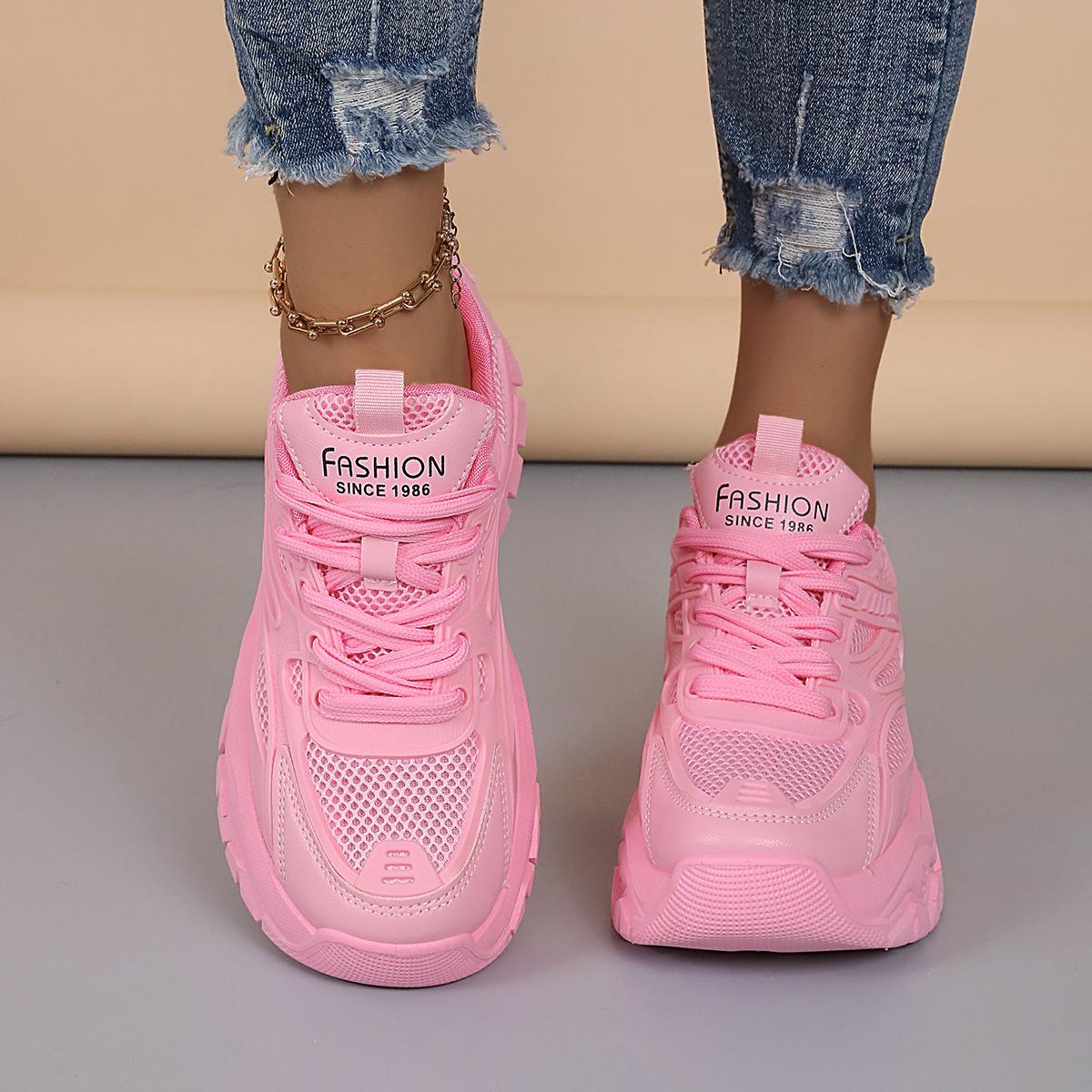 Damen-Sneakers, rutschfeste flache Outdoor-Schuhe, bequeme Freizeit-Sneakers für Studenten, Freizeitschuhe für Damen 38 rosa