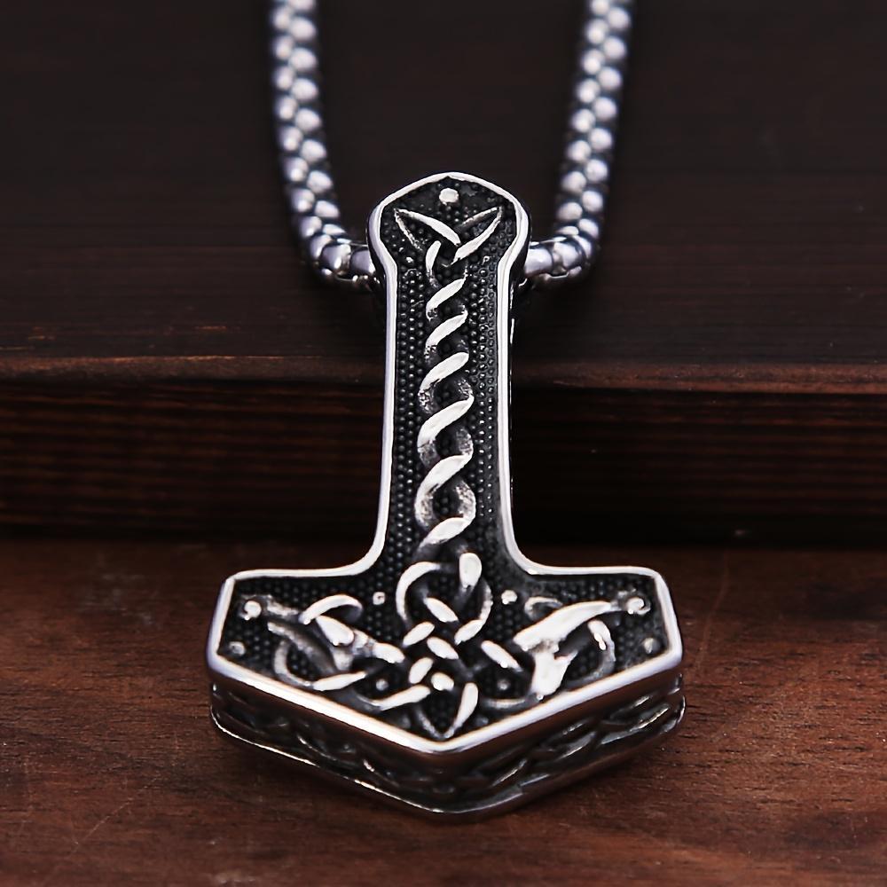 Nordic Vintage Thor Hammer Herren Anhänger Wikinger Keltischer Knoten Halskette Beschützer Schmuck Geschenk Zubehör